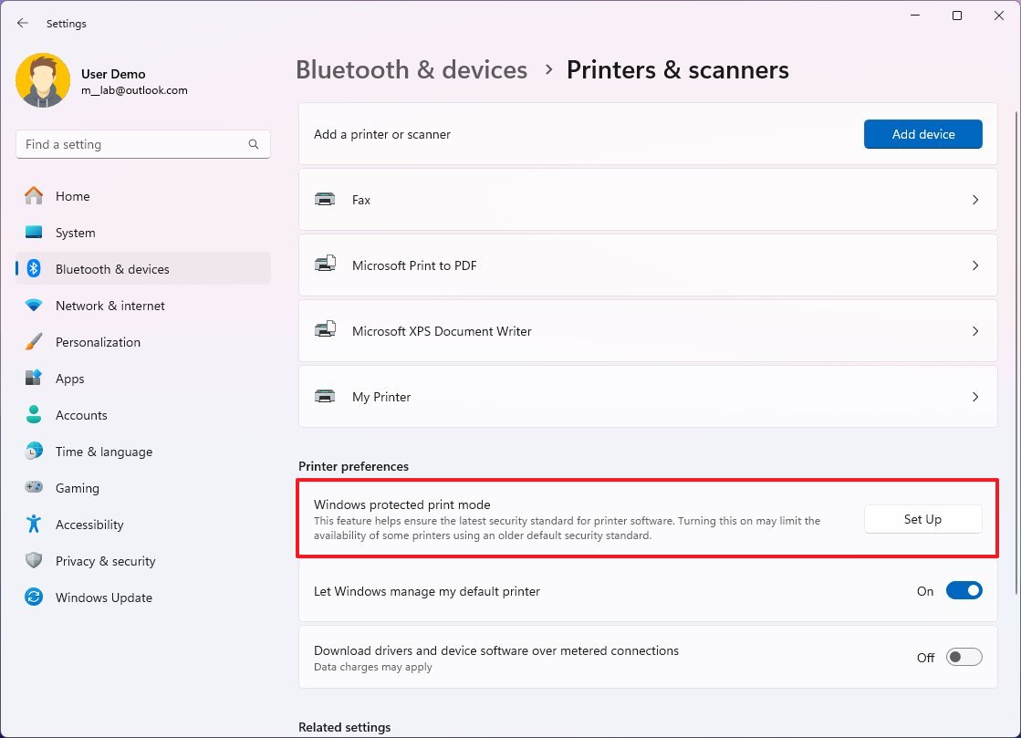 Windows Protected Print mode