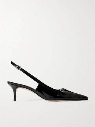 Saba Buckled Patent-Leather Slingback Pumps