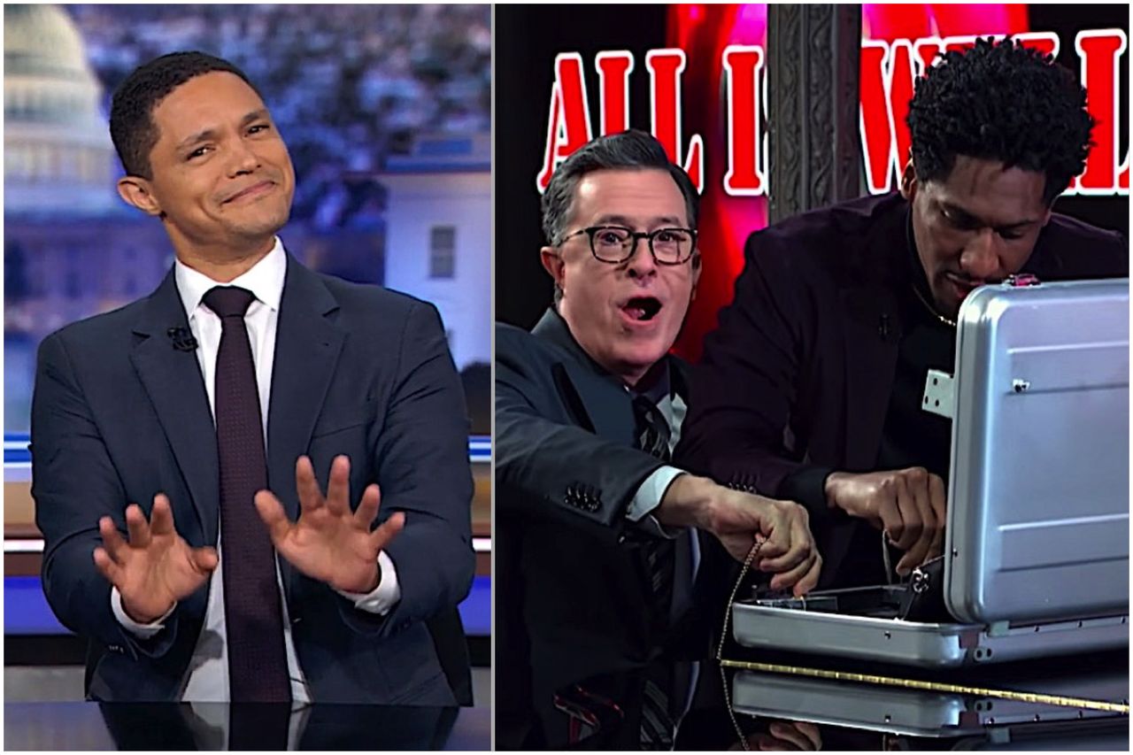 Trevor Noah and Stephen Colbert on Trump versus Iran