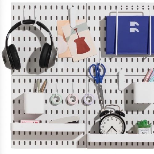 Keep Pegboard Combination Kit with Accessories, Modular, White 22" x 22"
