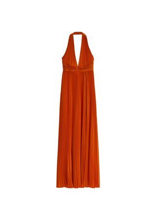 Pleated Dress With Knot Detail - Women