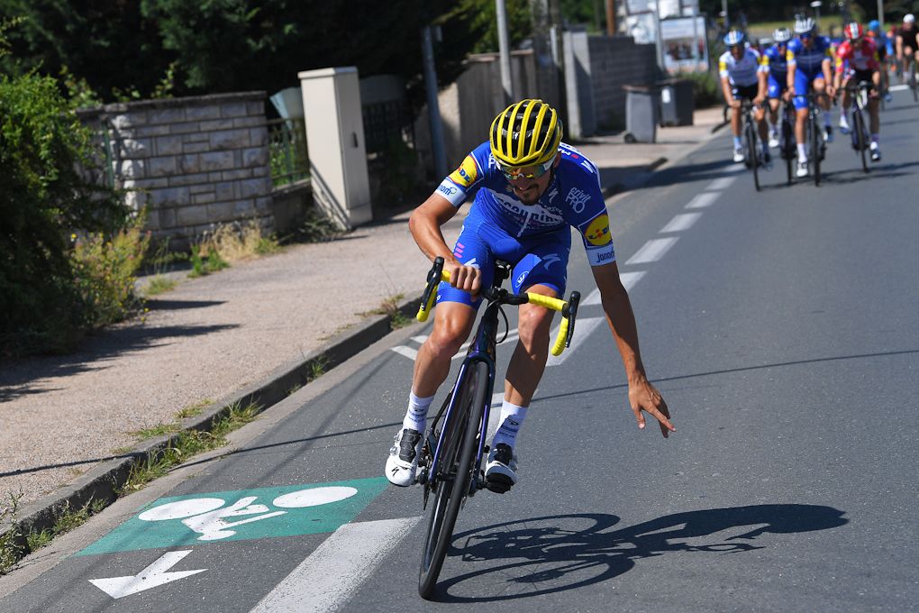 Julian Alaphilippe tests his dexterity on the Tour de France rest day
