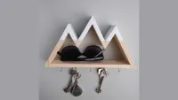 Wall key holder with shelf mountains