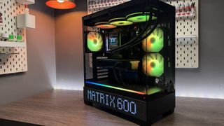 The Phanteks XT View Matrix case on a table.