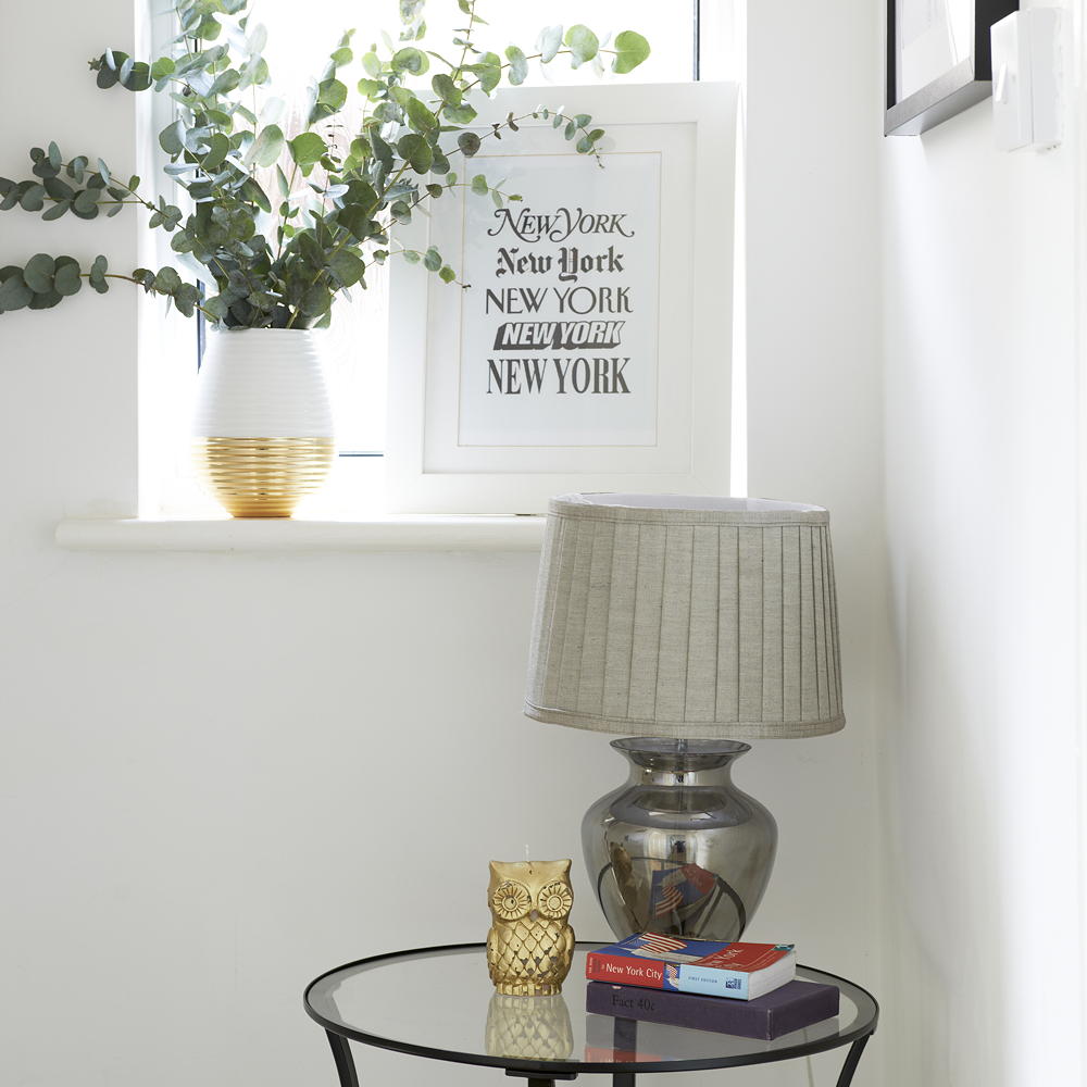 room with white colour and potted leaves