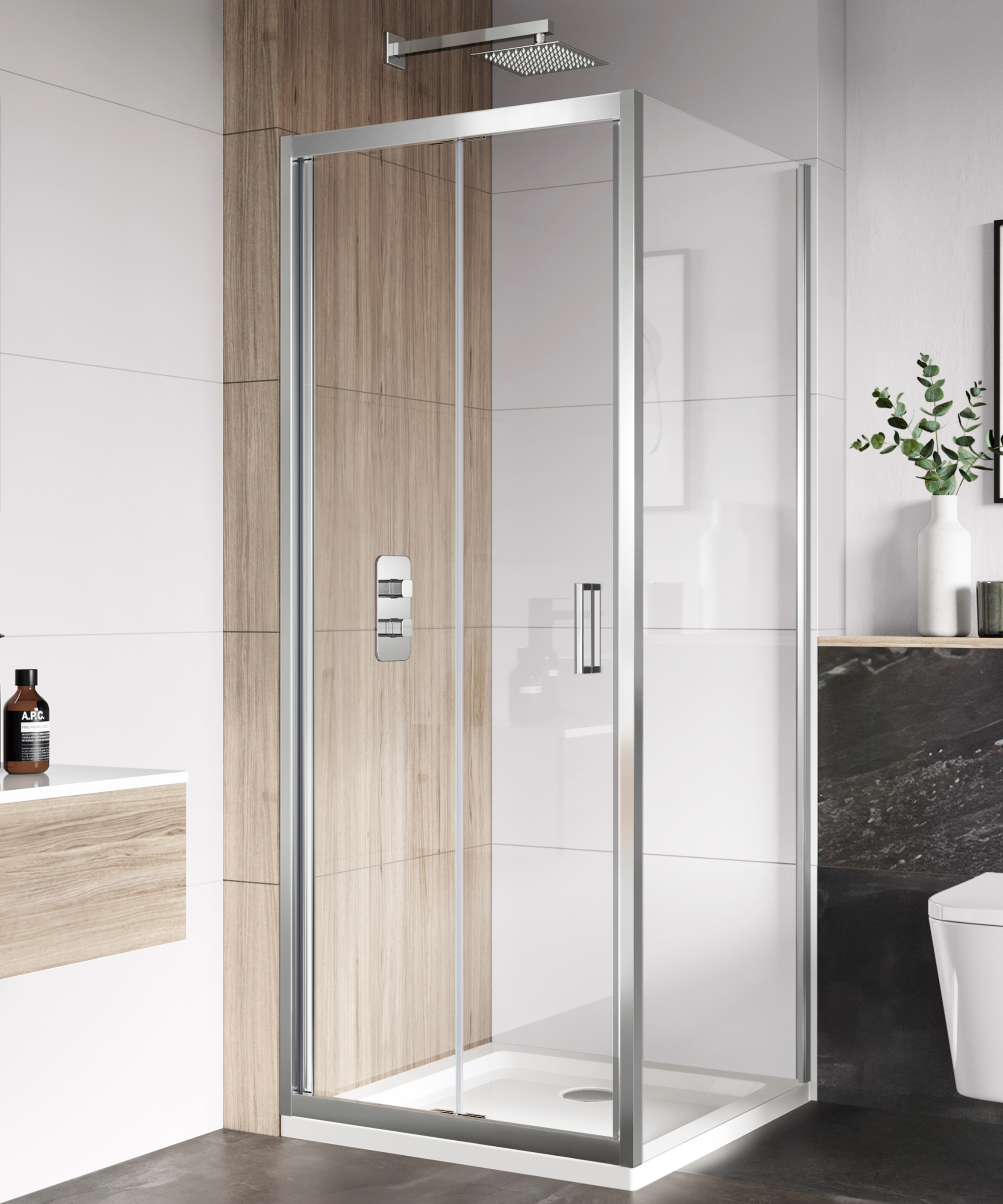 Square shower enclosure