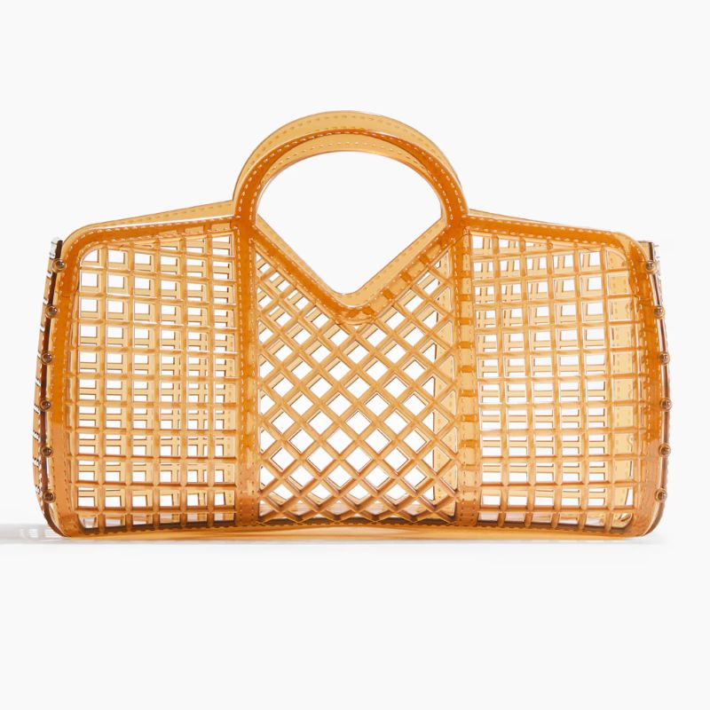 woven jelly style bag in brown