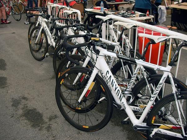 Omega Pharma-Lotto rides white Canyon bikes with internal touches of national colours.