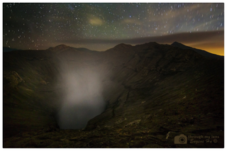 Mount Bromo Crater Under Starry Night