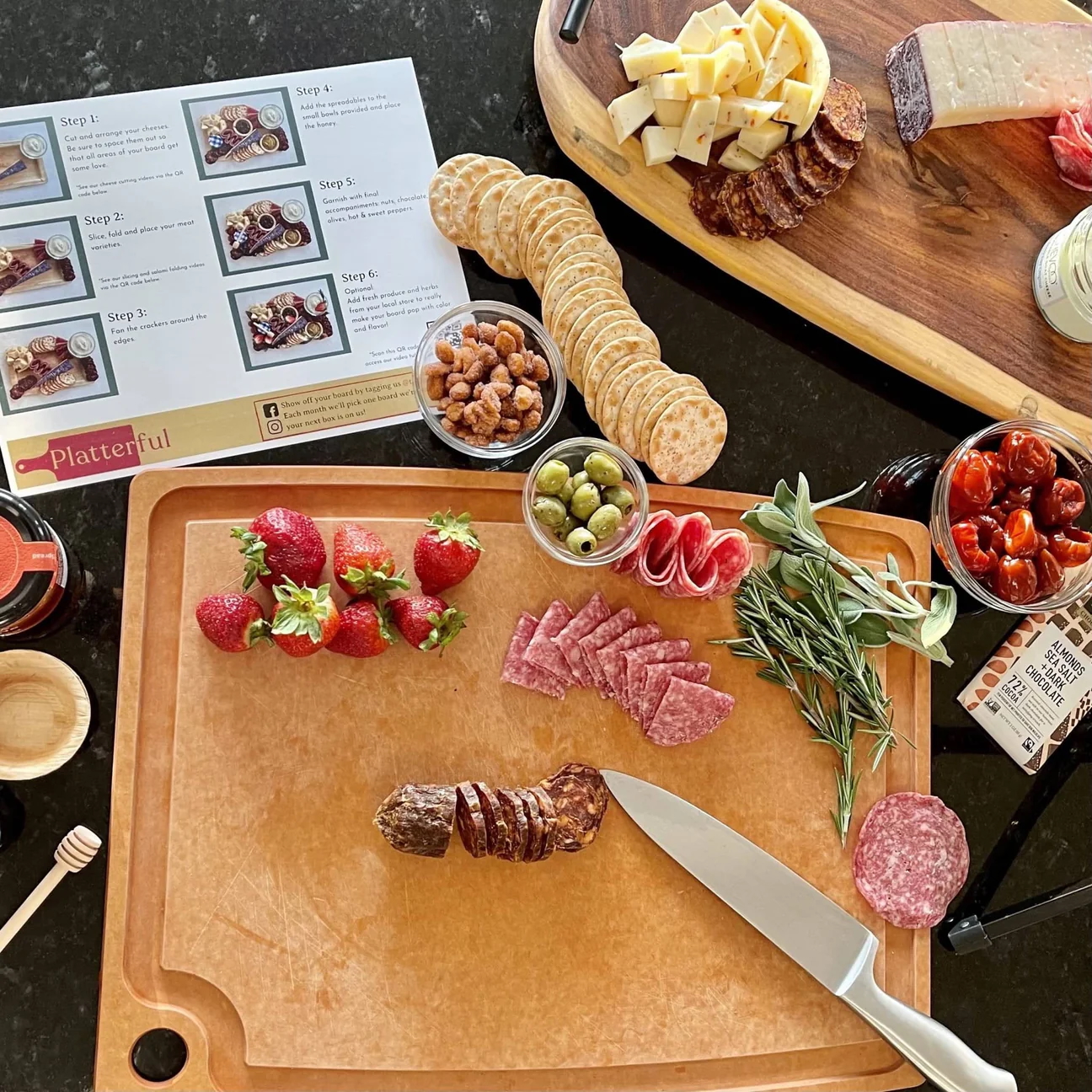 A charcuterie board