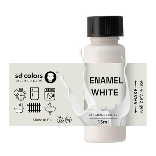 Sd Colors Touch Up Paint Enamel White Touch Up Paint 8ml Quick Drying Compatible With Kitchen Appliances, Bathroom, Shower, Sink, Metal, Radiator, Fridge