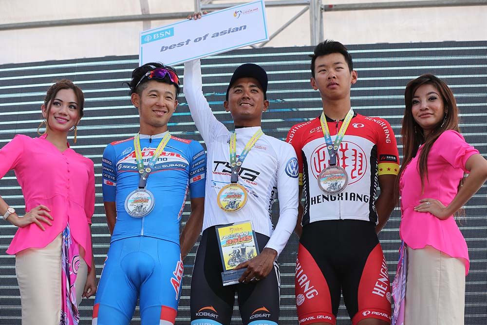 The podium for the best Asian rider