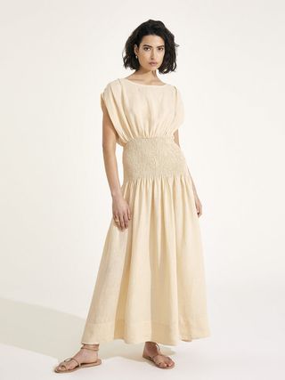Penelope - Biscotti Linen Dress