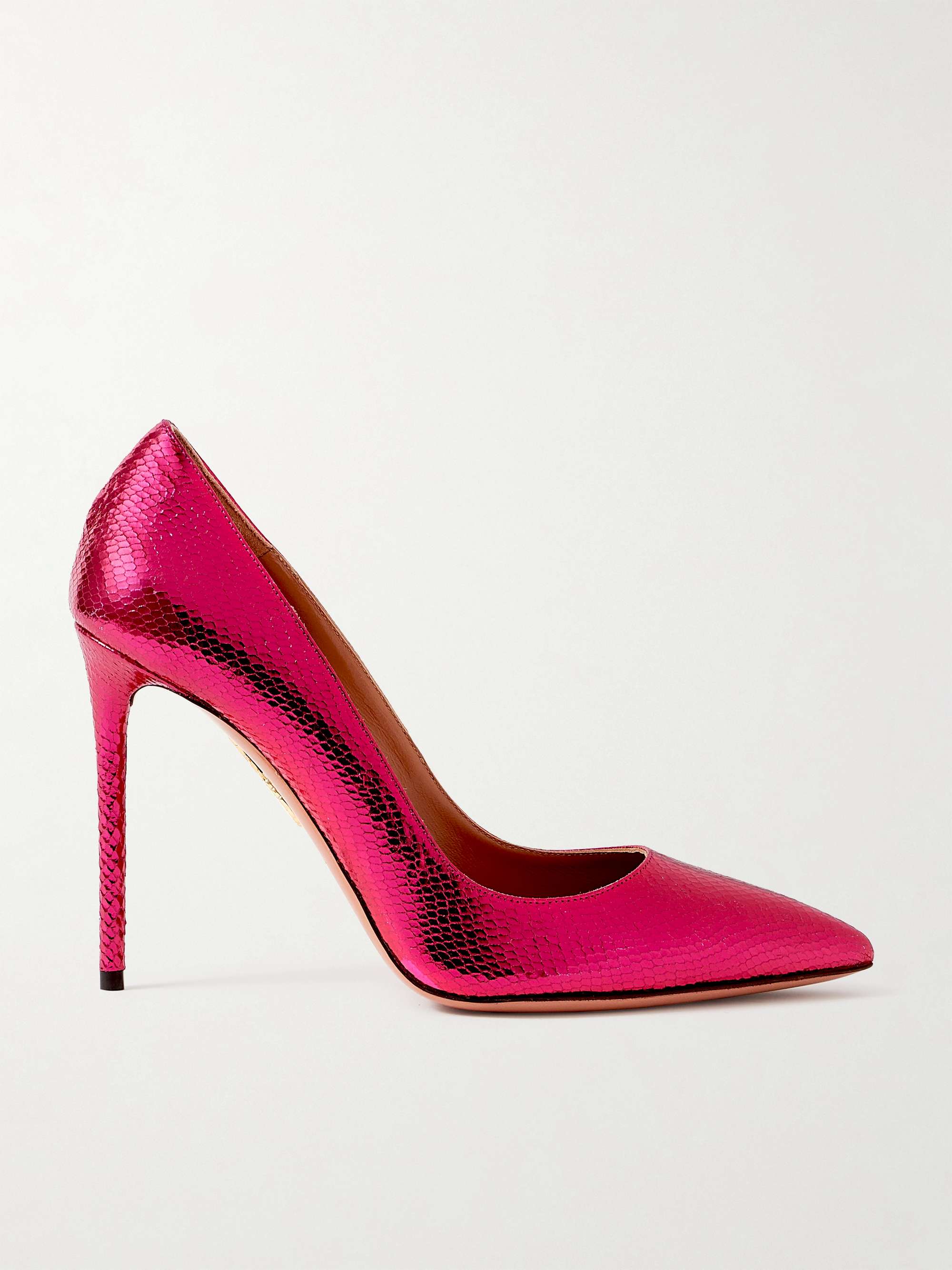 Purist 105 Metallic Snake-Effect Leather Pumps