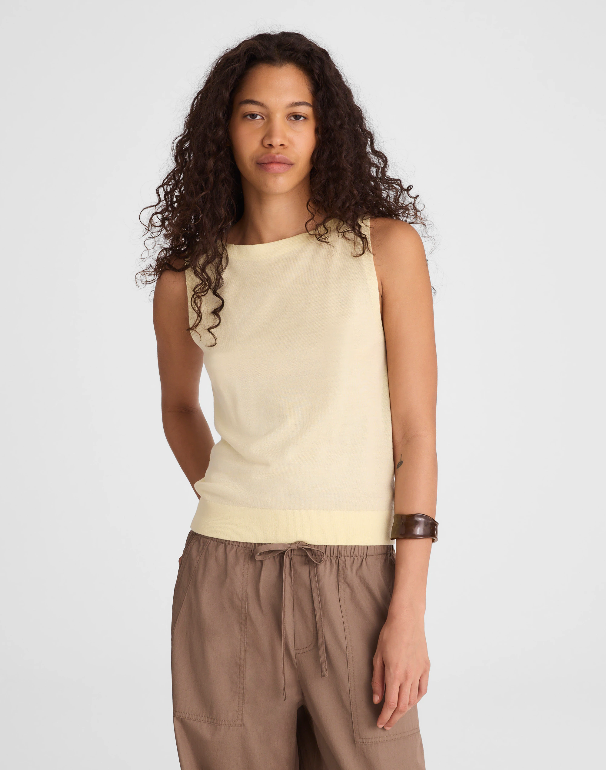 Boatneck Sleeveless Sweater