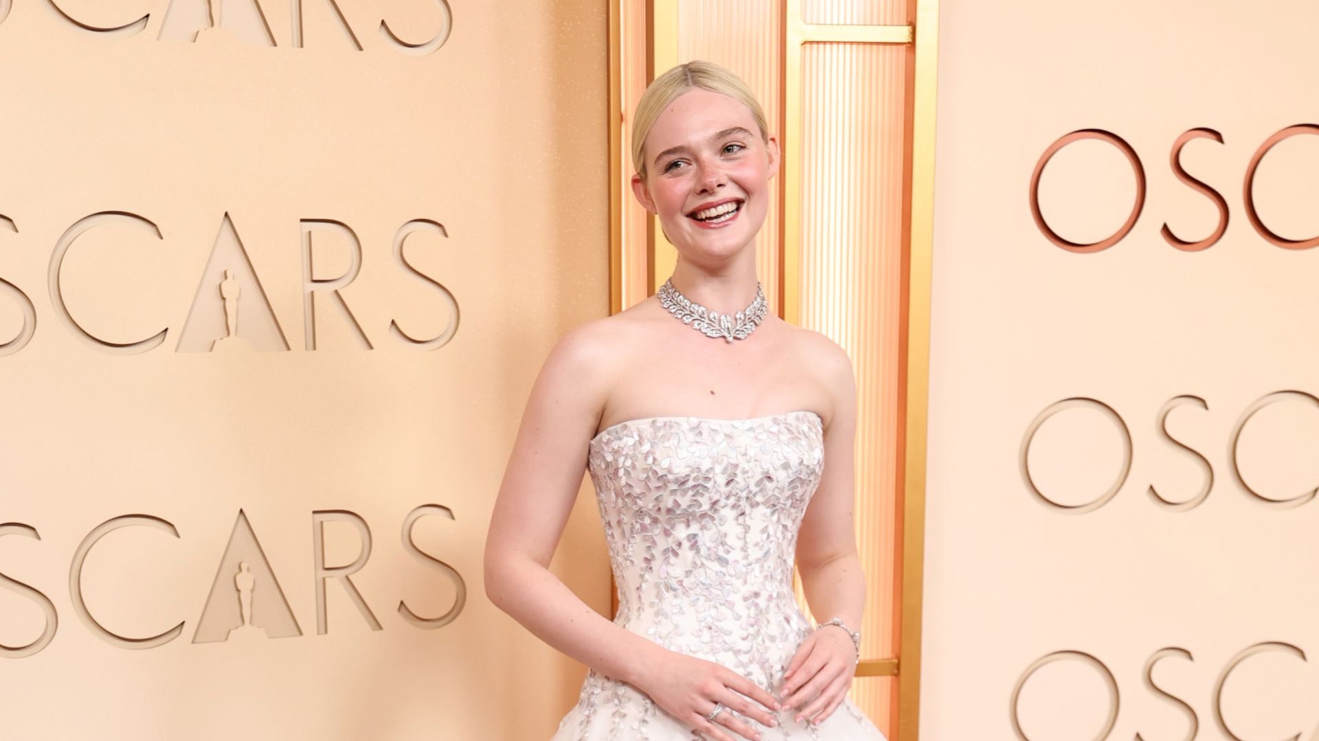 marieclaire.com - Ariel Baker - Elle Fanning's Oscars Glam Is Fit for a Princess