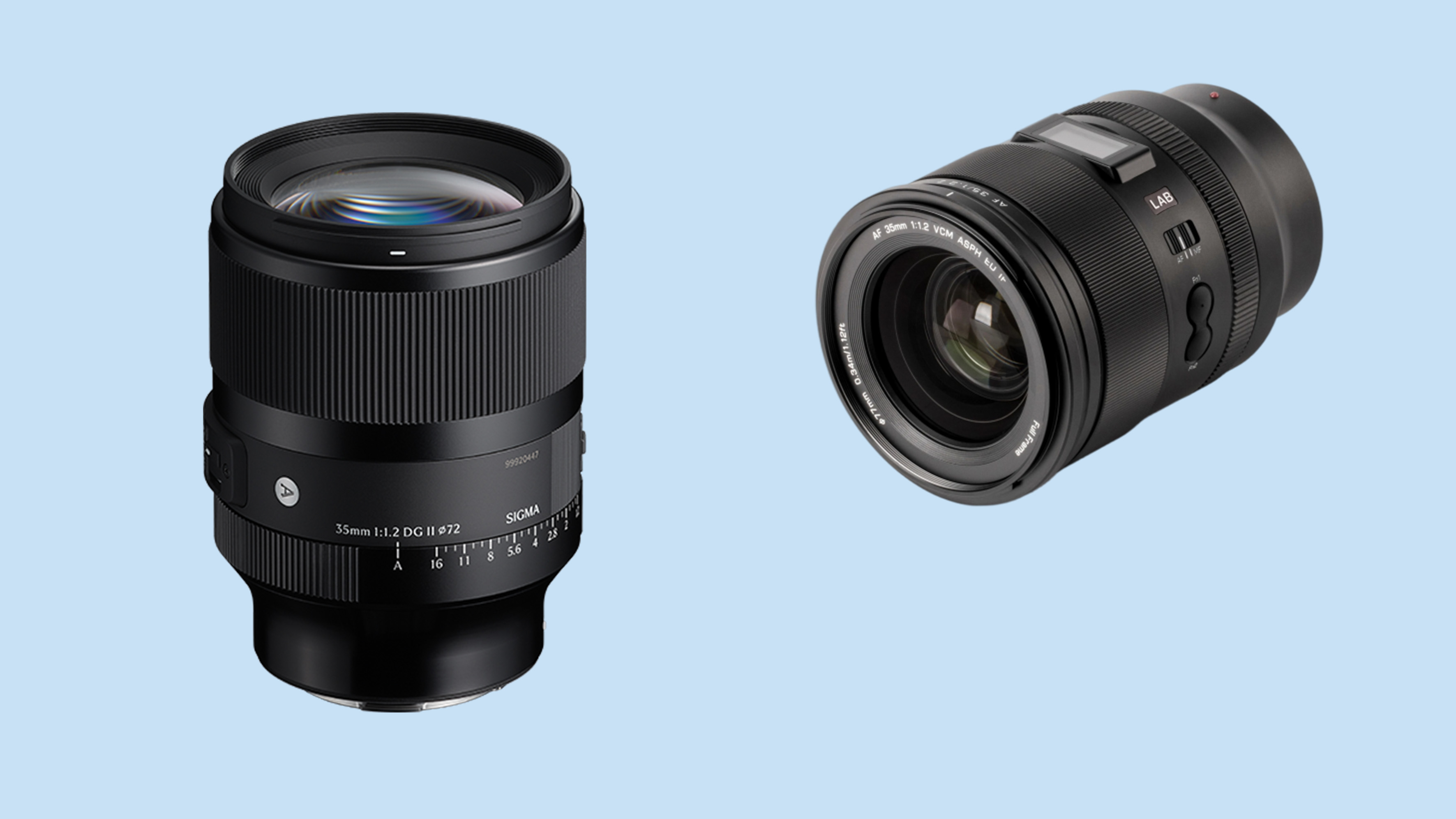 Two camera lenses.
