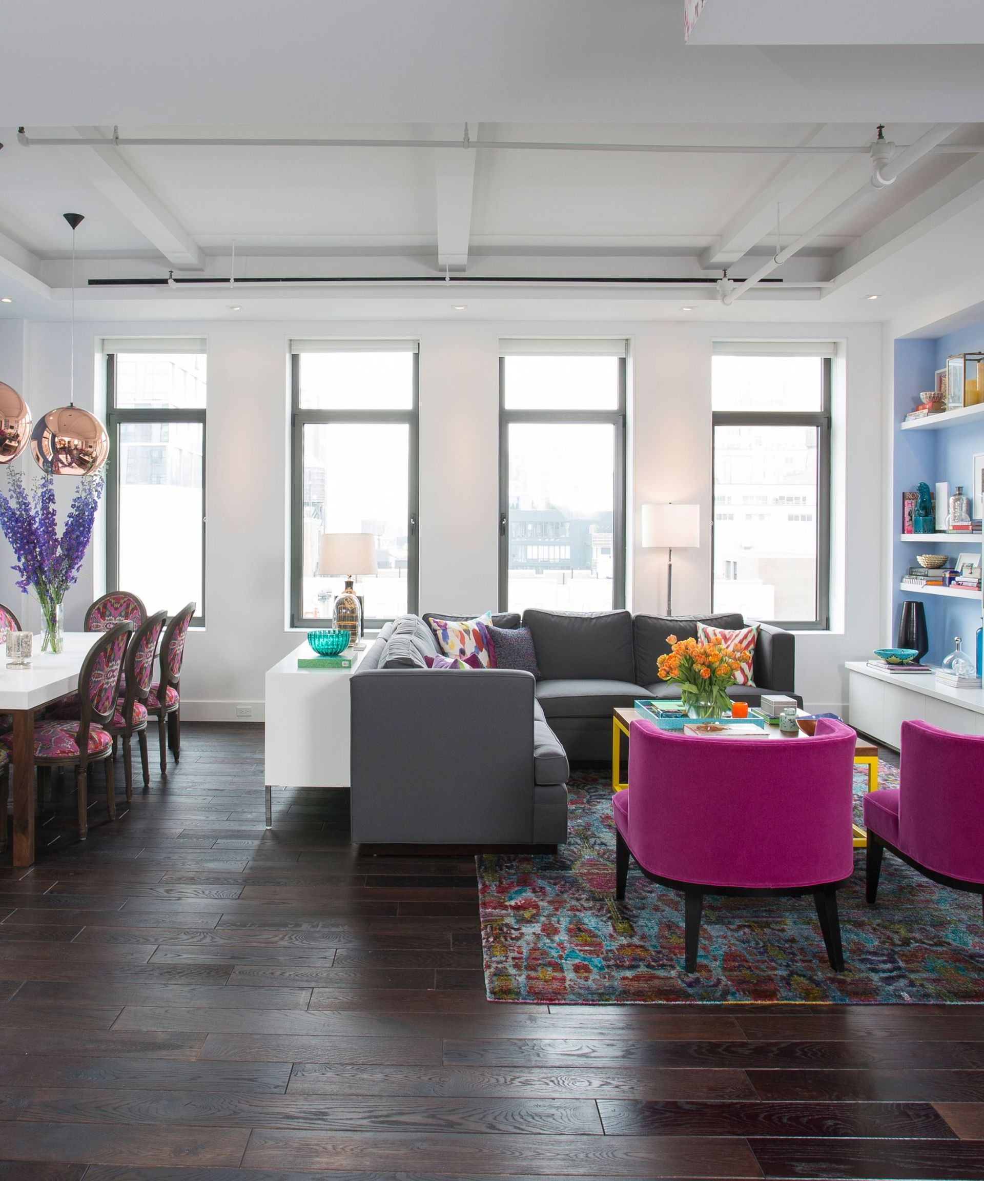 Open plan living room and diner