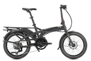 Tern Vektron S10 electric folding bike in the image is side on with the handle bars pointing to the right