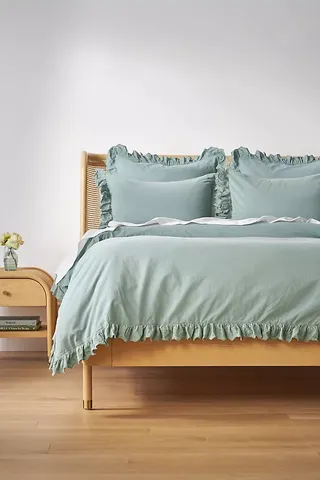 Loren Embroidered Percale Duvet Cover