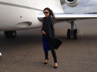 Victoria Beckham travels to Berlin in style