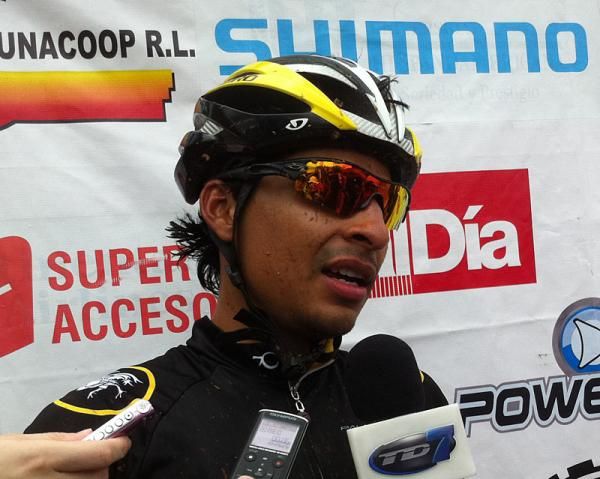 Luis Mejia (7Capital/Economy) is interviewed after his stage win