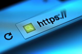 A close up of a browser window, showing the HTTPS protocol of a website in the URL bar