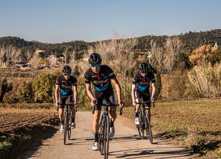 Israel Cycling Academy riders show off their new De Rosa bicycles.