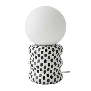 Globe lamp in white and black