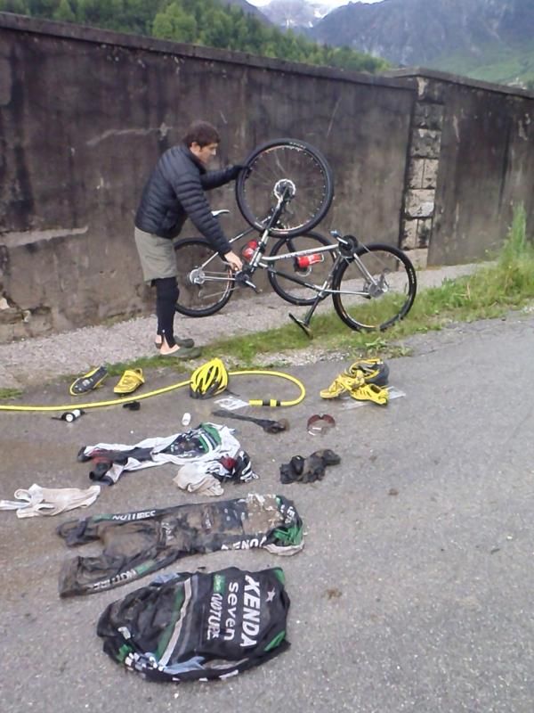 Cleaning up after the race carnage