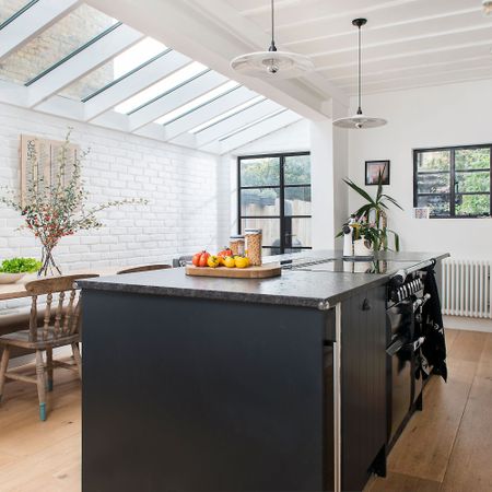 side return extension kitchen diner with rooflights overhead