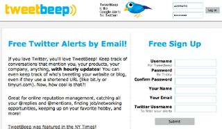TweetBeep -- Buzz Tracking