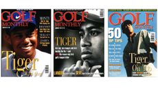Three old Tiger Woods front covers