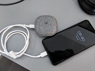 Pixel Buds charging from Pixel 2