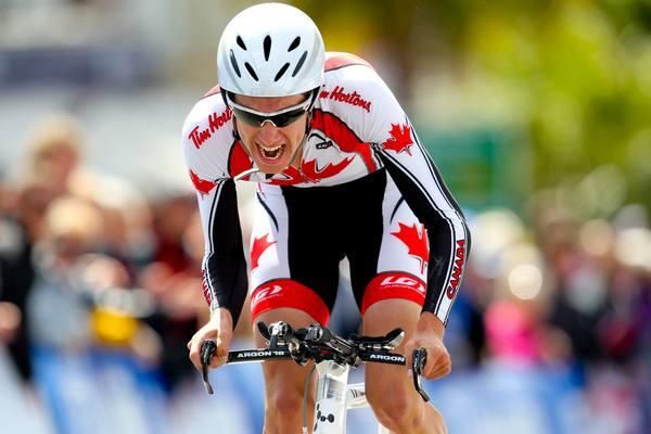 David Boily (Canada) on the finish straight.