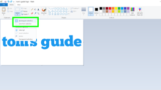How to edit images in Microsoft Paint - a screenshot of the "select" menu in Microsoft Paint