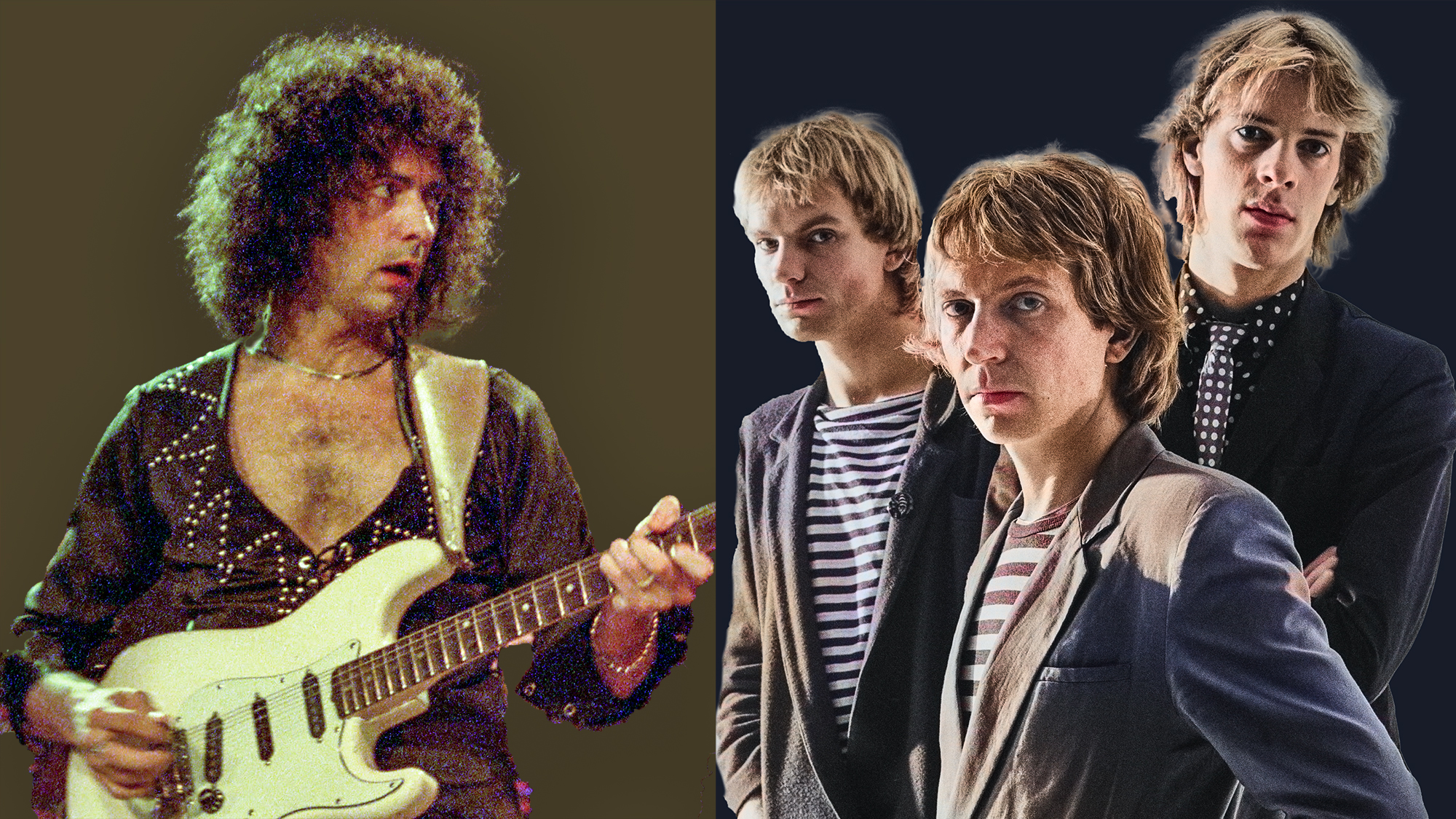 LEFT: Richie Blackmore of Rainbow performs at Madison Square Garden on March 19 1984 in New York City, New York. RIGHT: The Police circa 1979.