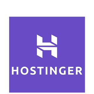 The logo of Hostinger, one of the best website hosting for freelancers on a purple background