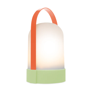 green and orange portable lantern