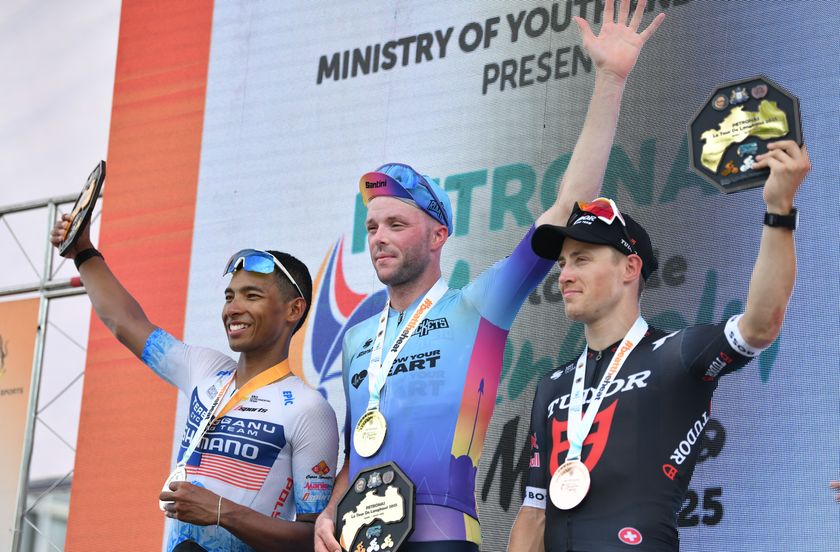 Zeb Kyffin (Unibet Tietema Rockets) gets to stand on the top step of the podium as he claims the victory in stage 7 of Petronas Le Tour de Langkawi