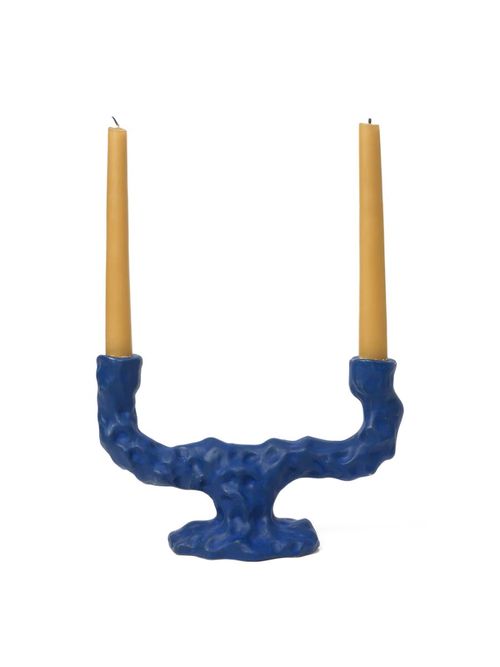 Dito Candle Holder, Bright Blue