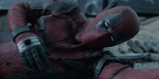 Deadpool after being shot and cut in half in Deadpool 2