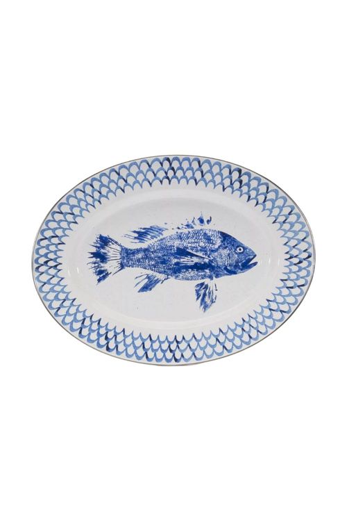 Fish Camp Enamelware Oval Platter