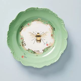 anthropologie side plate with a bee