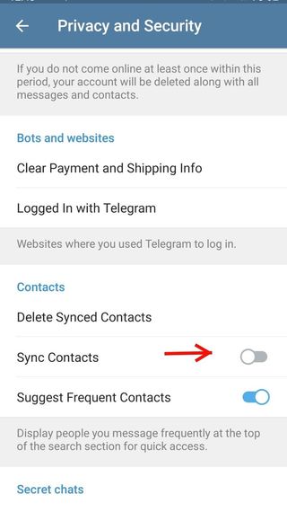 Telegram Sync Contacts
