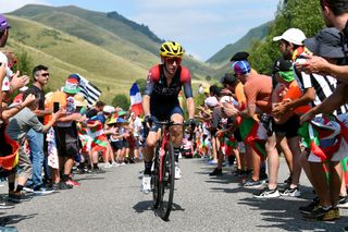 PEYRAGUDES FRANCE JULY 20 Adam Yates of United Kingdom and Team INEOS Grenadiers competes climbing the Peyragudes 1580m while fans cheer during the 109th Tour de France 2022 Stage 17 a 1297km stage from SaintGaudens to Peyragudes 1580m TDF2022 WorldTour on July 20 2022 in Peyragudes France Photo by Dario BelingheriGetty Images