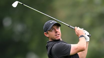 Rory McIlroy in action on day one of the BMW PGA Championship at Wentworth