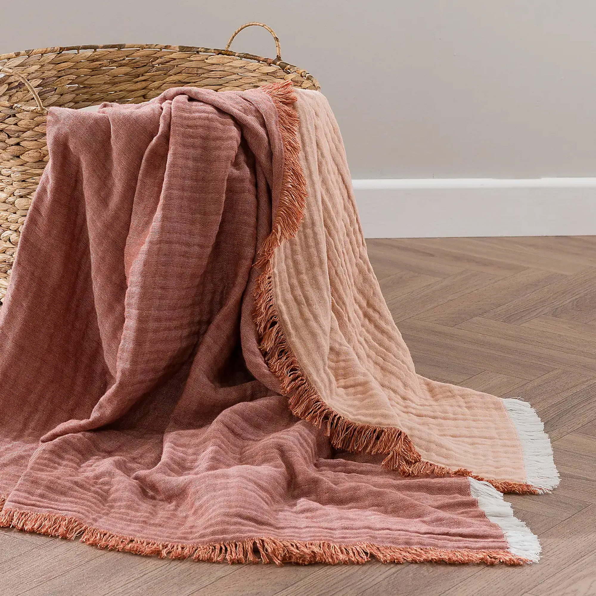 Dunelm, Reversible Muslin Cotton Throw