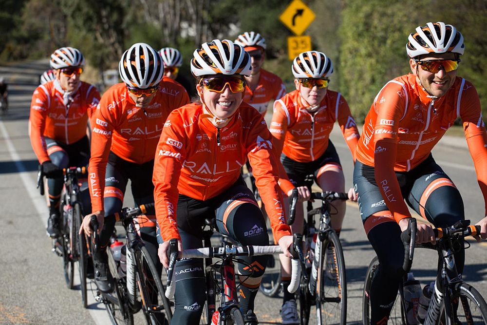 Rally Cycling head out for a training ride in California