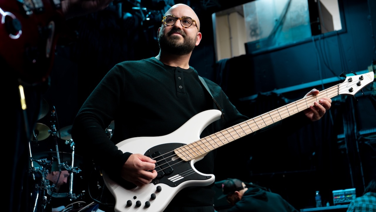 Adam 'Nolly' Getgood onstage with Sikth at Manchester Academy